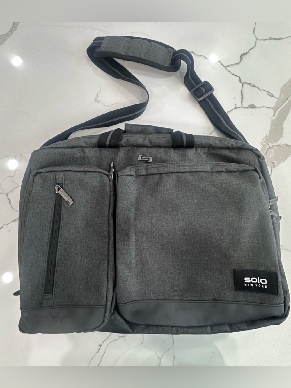 Solo New York Duane Hybrid Briefcase Backpack - Gray Holds 15.6” Laptop